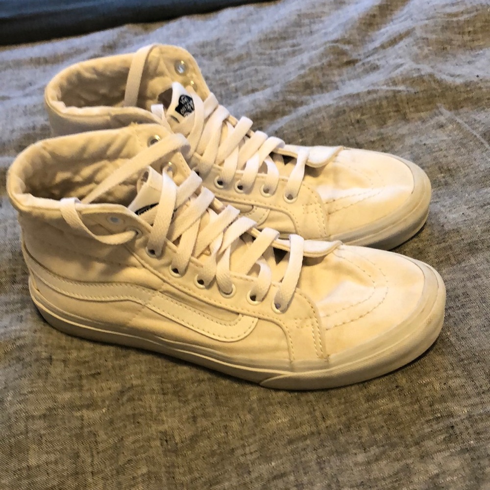Vans all white high tops